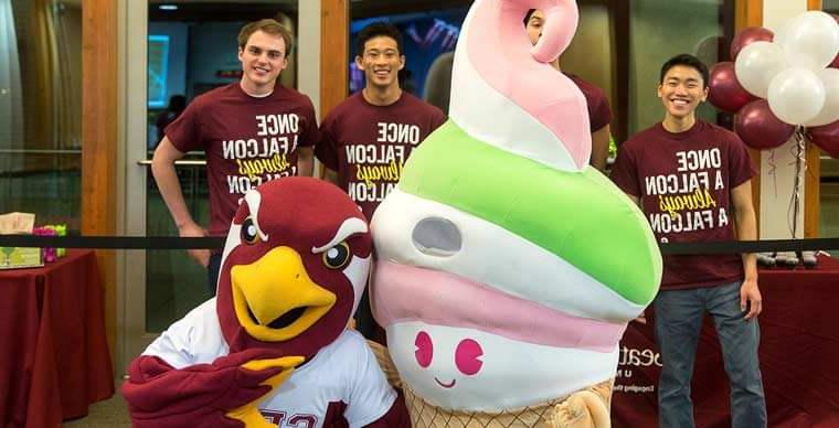 Falcon and the Menchies Mascot